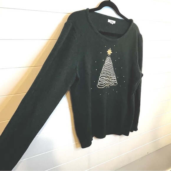 Croft & Barrow Dark Green Holiday Sweater Christmas Tree XL - Picture 5 of 9